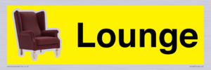 Lounge Dementia Friendly Yellow SIgn